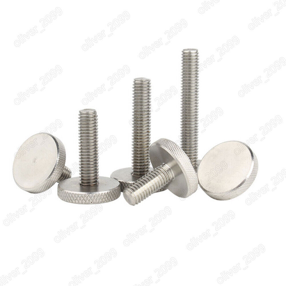 304 Stainless Steel Knurled Thumb Screws Round Large Flat Head M2 M3 M4 M5 M6 M8
