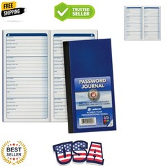 Password Journal, 1 Count, 6.25 x 3.25 Inches, Blue, Alphabetically Organized…