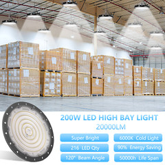 12 Pack 200W UFO LED High Bay Light Shop Warehouse Industrial Factory Commercial