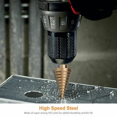 5Pcs HSS Cobalt Hole Large Metal Step Drill Bit Set Titanium Cutter Cone 50 Size