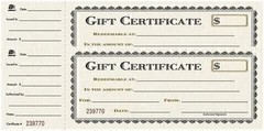 Adams Gift Certificate Book, Single Paper, 3.25 x 11 Inches, Cream, 2 Pack