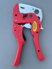 Pair of 2 Heavy-Duty Metal Ratcheting PVC Pipe Cutters: Wisdom 22-PCP2-2 & L-42A