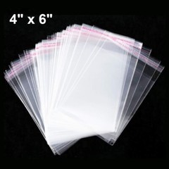 100PCS 4″ x 6″ Clear Resealable Self Adhesive Cello Tape OPP Poly Plastic Bags