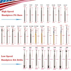 Dental Tungsten Carbide Bur FG RA CA HP Drills Burr For High/Low Speed Handpiece