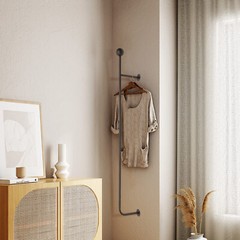 Wall Mounted Clothes Rack Clothing Racks For Hanging Clothes Closet Rod Black