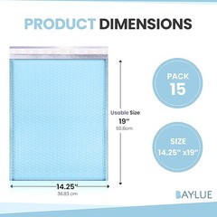 Light Blue Poly Bubble Mailers 14.50×20 Inch #7 | Self Seal Large Padded Envelop