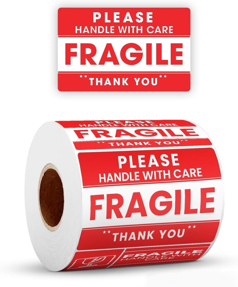 Fragile Handle with Care Lable Stickers – Labels for Packaging Boxes