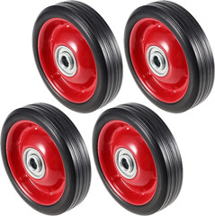 Solid Rubber Wheel Tire, Hand Truck Replacement Wheels, 4 Pack 5″ X 1.5″, 1/2 In