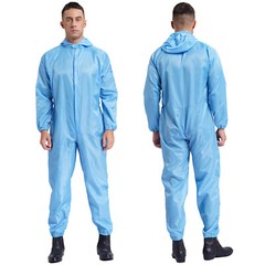 Men Women Jumpsuit Hooded Coveralls Anti-Static Overall Dustproof Suit Paint