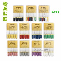 AZDENT Limas de endodoncia manual dental K-Files acero inoxidable 21/25mm