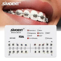 10 Packs Dental Orthodontic Brackets Metal Braces Standard Roth 022 Hooks 3-4-5