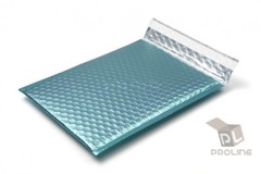 50 #000 Matte Metallic Ice Blue Poly Bubble Mailers 4×8 (Inner 4×7)