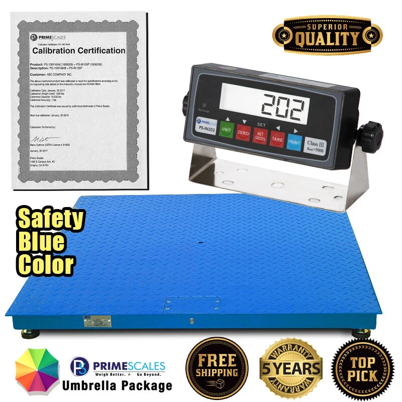 Prime Scales 60×60 Floor Scale 10000 lb Pallet Scale w/ Ramp Calib. Certificate