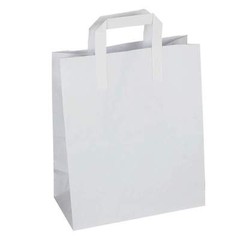 Brown & White Kraft Paper Bags with Handles SOS Food Carrier Takeaway Party Bags