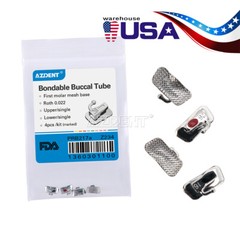10X AZDENT Dental Ortho 1st/2nd Molar Buccal Tube Bondable Roth/MBT 022 018 Tube