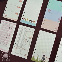 A5/A6 Cartoon Colourful Planner Diary Insert Refill Schedule Organiser Note Memo