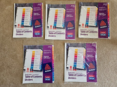 5 Packs Avery Ready Index 1-8 Tab Table of Contents Dividers Laser Inkjet NEW