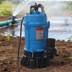 0.75HP Submersible Sewage/Effluent Pump, 4226 GPH Metal Septic Pump, 110V Blue