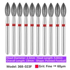 Vakker 10pc Dental Football FG Diamond Bur 368-023F Fine Grit