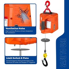 3 in 1 Electric Hoist Winch,2200 lbs Manual/Wired/Wireless Remote Control,110…