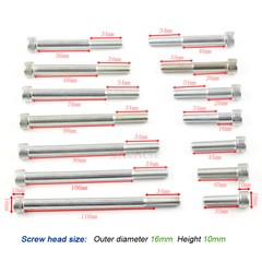 New M10*1.25 Steel Metric Full Thread Allen Hex Socket Cap Head Screw Bolt