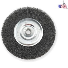 4-Inch x 1/2 – 3/8-Inch Arbor, Carbon Steel Crimped Bench Wire Wheel – 0.012-…