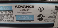 PHILIPS ADVANCE ICN-4P32-N FLUORESCENT BALLAST, 120V TO 277V, NNB