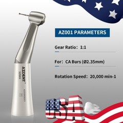 US 5X AZDENT Dental Low Speed Push button Contra Angle Handpiece