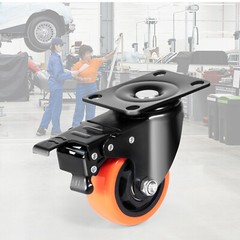 VEVOR Caster Wheels Swivel Plate Casters 4 Pack 3″ Heavy Duty with Locking Brake