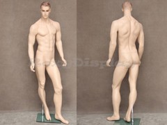Male Fiberglass Realistic Mannequin with Molded Hair Dress Form Display #MZ-WEN2