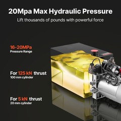 Uimoso 12 Quart Double Acting Hydraulic Pump Dump Trailer Power Unit DC 12V