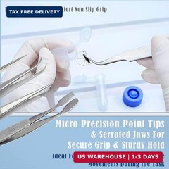 A2Z 4 Entomology Forceps, Micro Precision & Wide Tip Tweezers, Butterfly Specime