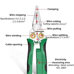 8 In 1 Wire Stripper Wire Stripping Tool with Voltage Tester Cable Cutters New