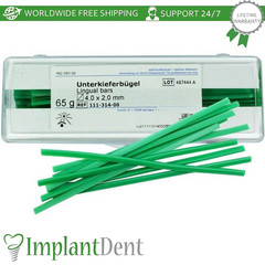 65g Green Wax Lingual Dental Bars 4.0×2.0mm Stable Denture Casting Sticks