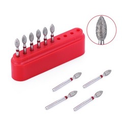 10Pcs Dental FG Diamond Burs Football #368-023F Fine Red DEFEND Friction Grip