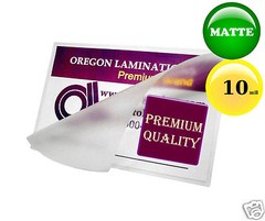 10 Mil MATTE Hot Laminating Pouches Drivers License 2-3/8 x 3-5/8 (100/pack)