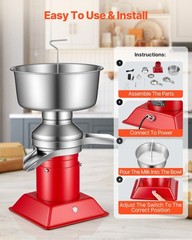 Electric Cream Separator: 60L/H, 10500RPM, 4.5L Capacity, 304 SS