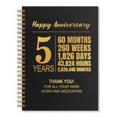 Happy Anniversary 5 Years 80 Sheets 160 Pages Funny Spiral Notebook, 5 Years …