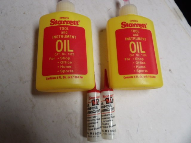 (2)- STARRETT 4 oz Tool & Instrument Oils. & (2)-1/4oz M1 Oil new