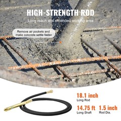 Electric Concrete Vibrator, 1300W 16000 VPM, 2HP Copper Motor Handheld Concrete