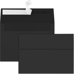 50 Pack A7 Black Envelopes with Self-Seal Closure for Inviting Style