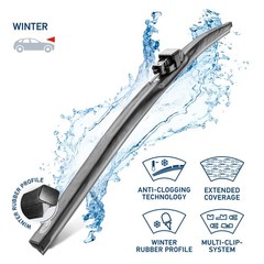 21 Inch Black Wiper Blade with Anti Clogging Winter Rubber Vehicle Specific Fit