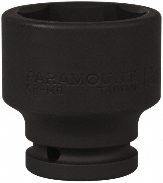 Paramount 43mm Metric Socket, 3/4″ Drive, 6 Points, 2-7/16″ Overall Length