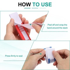 200Pcs Money Band 200 Dollar Money Bill Wrapper Self-Adhesive Bill Band Green