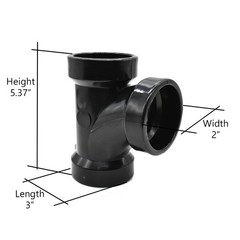 Thrifco 3 Inch x 3 Inch x 2 Inch ABS Sanitary Reducing Tee – 6792130