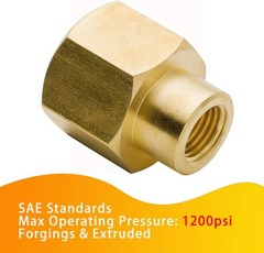Brass 3/8 Inch NPT Female to 1/4 Inch NPT Female Reducing Coupling Pipe Fitting