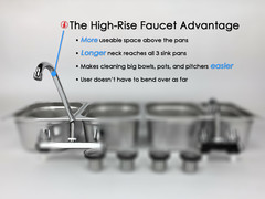 Concession Sink 4 Compartment Portable Food Truck Trailer 3L+1S Handwash Faucets
