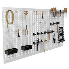 16×24 Metal Garage Storage Pegboard Wall Panels Tool Organizer System