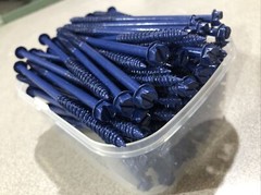 (100) 1/4″ X 5″ Hex Washer Head Masonry Concrete Screw Tapcon Anchor Blue