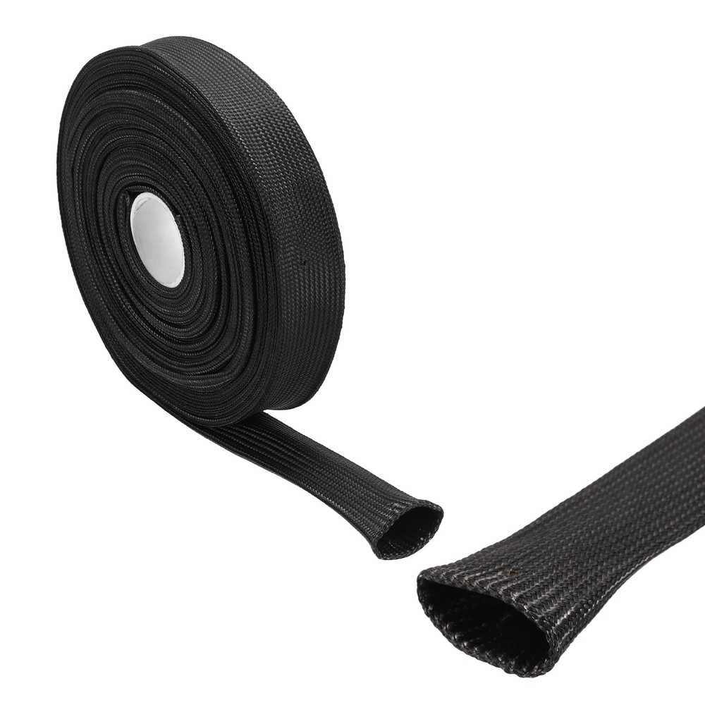 Insulation Cable Protector, 33Ft-4mm High TEMP Fiberglass Sleeve Black